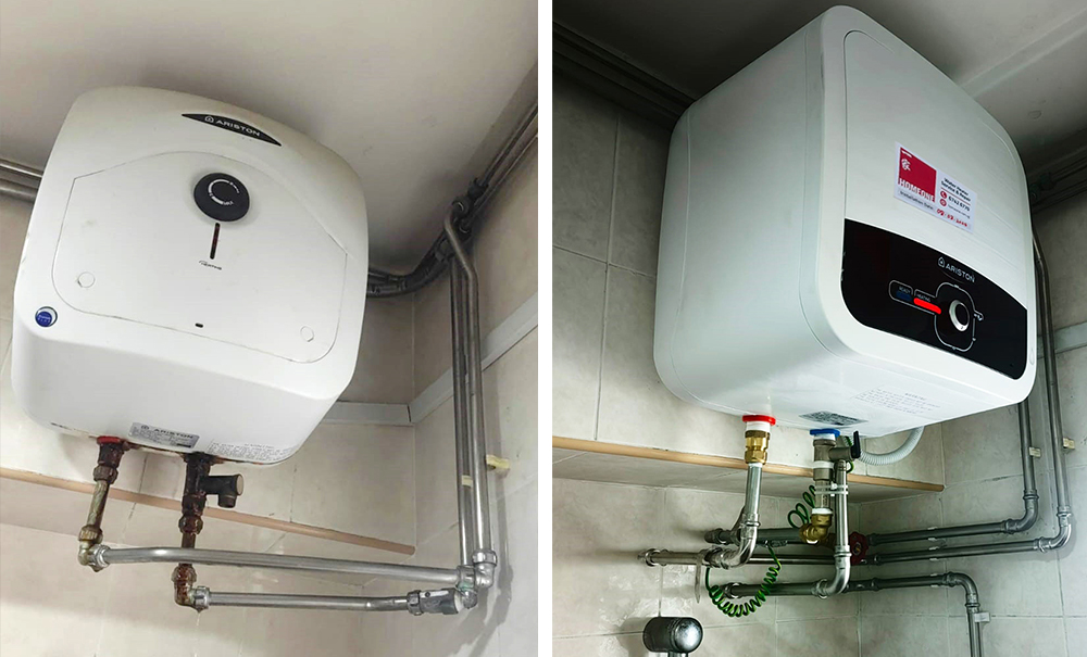 Water Heater Installation HDB 110A Punggol Field Before After