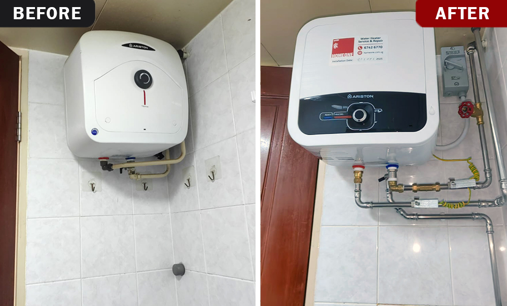 Water heater installation in Jurong West HDB