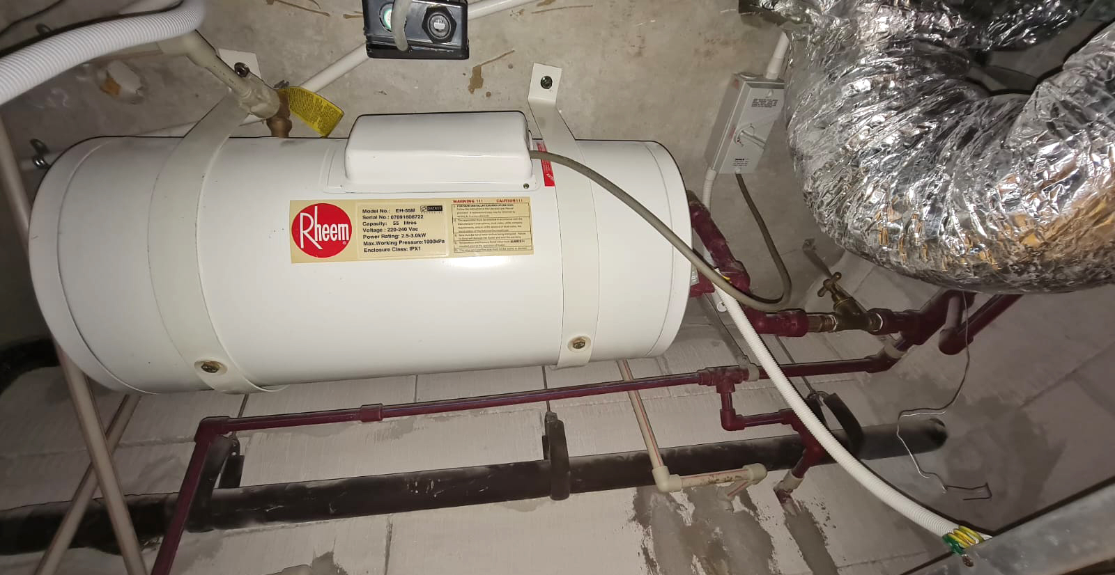 Water Heater Installation Marina Bay Condo - Before