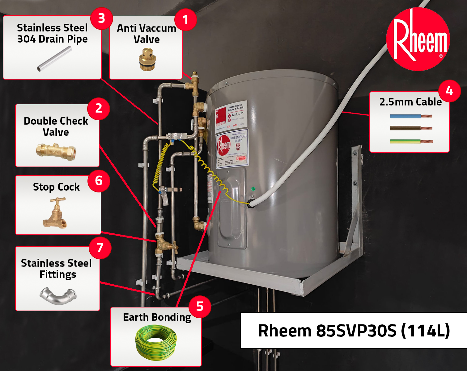 Rheem 85SVP30S Water Heater Installation Guide