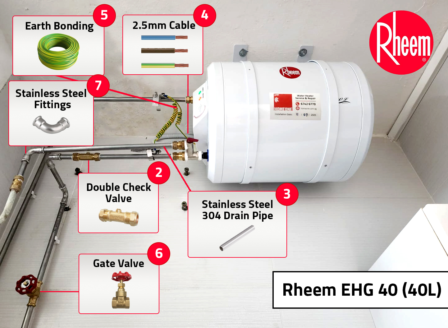 Rheem EHG 40 Water Heater Installation Guide