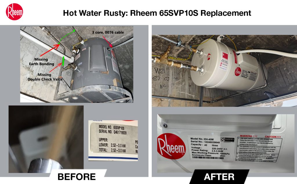 Hot Water Rusty Condo Rheem .00