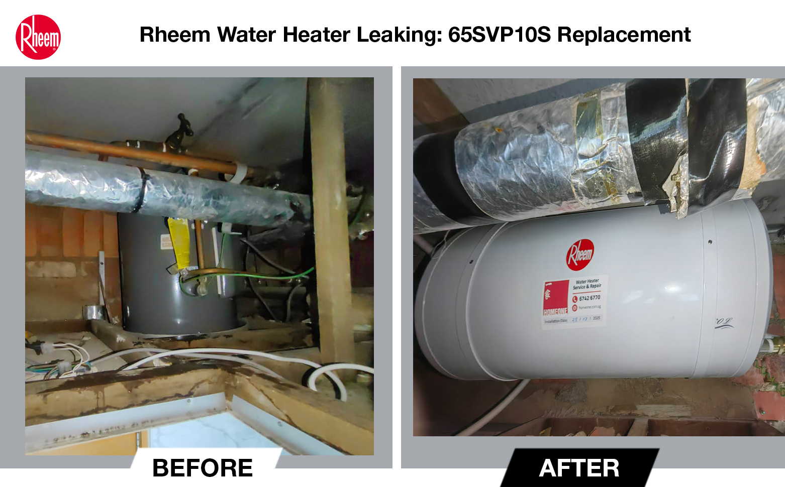 Rheem replacement Supervised by PUB Licensed Plumber- Condo .00