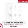 Ariston Pro R Slim 40L Storage Water Heater - Image 3
