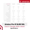 Ariston Pro R Slim 56L Storage Water Heater - Image 3