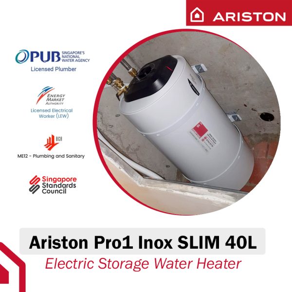 Ariston Pro1 R Inox SLIM 40L Storage Water Heater
